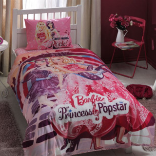 Комплект дитячої постільної білизни TAC Barbie Princess Popstar