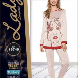 Домашній жіночий костюм (піжама) щільний трикотаж..