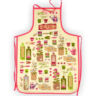 Махровий кухонний фартух Трави