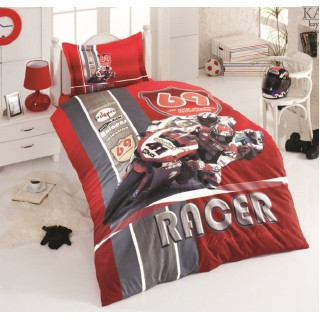 Постільна білизна First Choice ranforse полуторна Race kirmizi