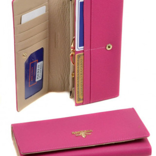 Гаманець жіночий великий із натуральної шкіри фуксія.