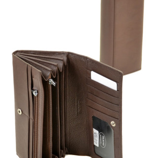 Гаманець жіночий із натуральної шкіри dr. Bond Туреччина, колір темно-коричневий.