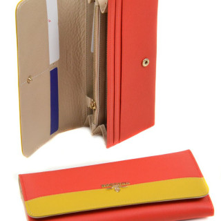 Гаманець жіночий із натуральної шкіри Туреччина жовтогарячий.