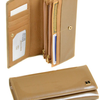 Гаманець жіночий натуральна шкіра, бежевий із перламутром.