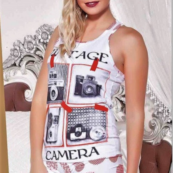 Комплект жіночий трикотажний, турція, майка із шортами7026