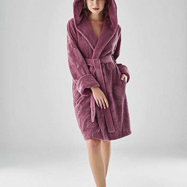 Халат жіночий із капюшоном Nusa ліловий S, M Халат жіночий із капюшоном Nusa ліловий S, M