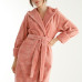 Nusa Халат жіночий із капюшоном Nusa 8665 пудра