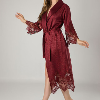 Nusa Халат жіночий з капюшоном Nusa 15055 бордо