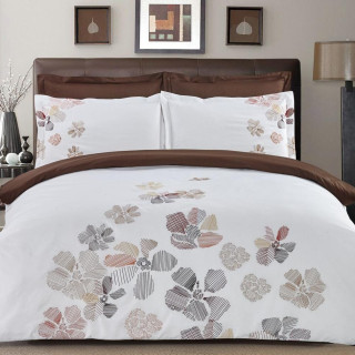Євро комплект постільної білизни Сатин КВІТІ