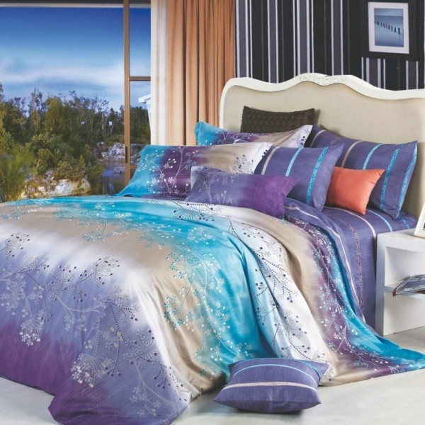 Полуторний комплект постільної білизни Сатин Віола Полуторний комплект постільної білизни Сатин Віола