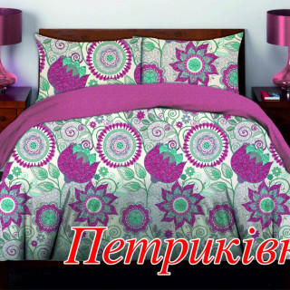 Полуторный комплект постельного белья Бязь премиум ПЕТРИКІВКА (нав 50х70 – 2 шт)