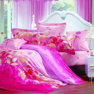 Полуторний комплект постільної білизни Сатин Закат