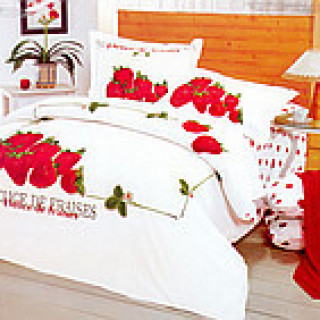 Комплект постільної білизни євро Le Vele Strawberry, сатин