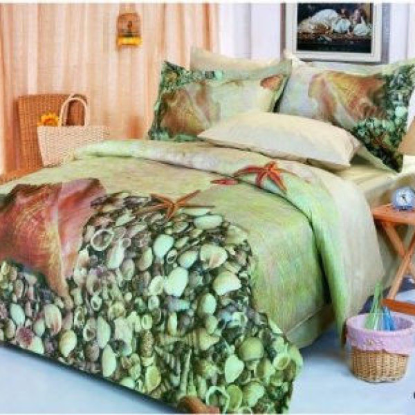 Комплект постільної білизни євро Le Vele, Deniz, сатин Комплект постільної білизни євро Le Vele, Deniz, сатин