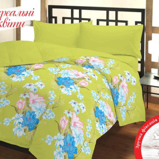 Полуторный комплект постельного белья Бязь Нереальные цветы