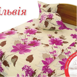 Полуторний комплект постільної білизни Бязь Сільвіа
