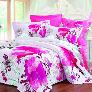 Полуторний комплект постільної білизни Сатин Богема