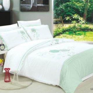 Комплект постільної білизни євро Le Vele, Santa-Lucia, сатин вишивка