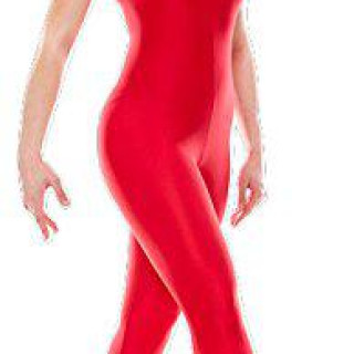 Комбинезон красный из микродайвинга для танцев и гимнастики. 158