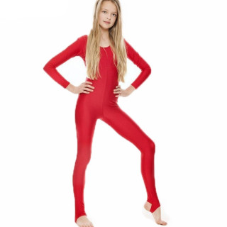 Комбінезон для танців і гімнастики, червоний кулір х/б, 140-146р