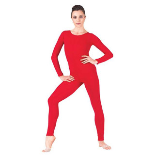 Комбінезон трикотажний для танців і гімнастики, червоний, мікродайвінг. Червоний, 158, червоний