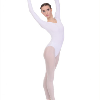 Купальник гімнастичний (трико) з довгим рукавом для танців трикотаж, біфлекс.