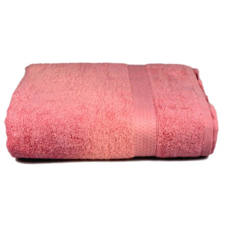 Рушник махровий гладкофарбований з бордюром 70х140 см, 350 г/м2 (рожевий)