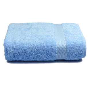 Рушник махровий гладкофарбований з бордюром 70х140 см, 500 г/м2 (блакитний)