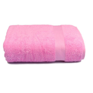 Рушник махровий гладкофарбований з бордюром 70х140 см, 500 г/м2 (рожевий)