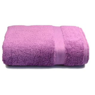 Рушник махровий гладкофарбований з бордюром 70х140 см, 500 г/м2 (бузкове)