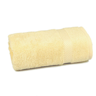 Рушник махровий гладкофарбований з бордюром 50х90 см, 400 г/м2 (жовте)