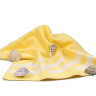 Рушник пляжний велюровий (жовтий), 70х150см