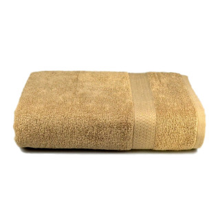 Рушник махровий гладкофарбований з бордюром 70х140 см, 350 г/м2 (кавове)