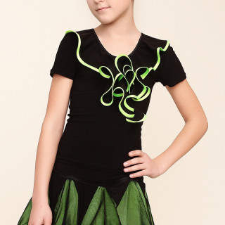 Блуза RLT72160146 (44, чорний, салатний, з кольоровим кокільі)