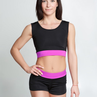 Топ (32, чорний, бузок, з манжетою, біфлекс)