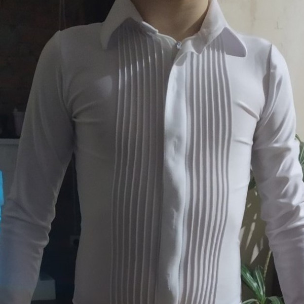 Сорочка чоловіча комбідрес для танців із біфлексу з декором, застібка під запонки! Сорочка чоловіча комбідрес для танців із біфлексу з декором, застібка під запонки!