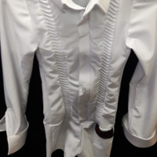 Сорочка чоловіча комбідрес для танців із чорного біфлексу з декором.