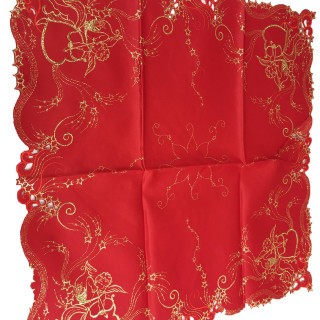 Атласна новорічна серветка 85-85 см
