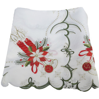 Атласна новорічна серветка 85-85 см