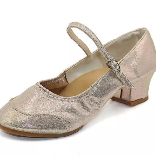 Туфлі для танців золотисті, блок підборів 4 см, 36p