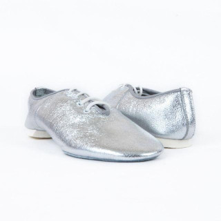 Джазовки мягкие для танцев и фитнеса, натуральная кожа, цвет серебро 36р,38р. 40-42