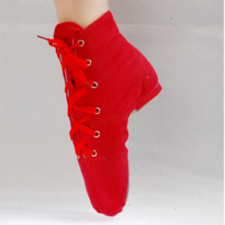 Джазовки високі червоні, чорні, підошва замша