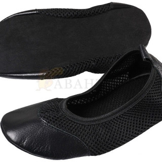 Чешки для танцев с сеткой, натуральная кожа черные, красные, белые, бежевые 19