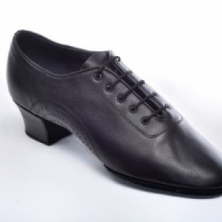 Туфлі танцювальні чоловічі Латина натуральна шкіра чорні.