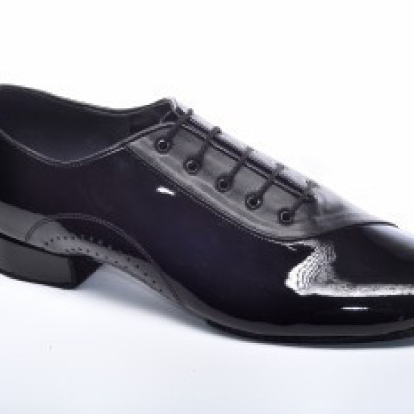 Туфлі танцювальні чоловічі стандарт чорні шкіра+лак Туфлі танцювальні чоловічі стандарт чорні шкіра+лак
