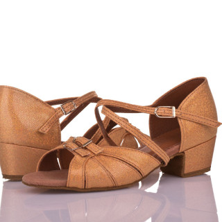 Туфлі танцювальні для дівчинки блок-каблук.