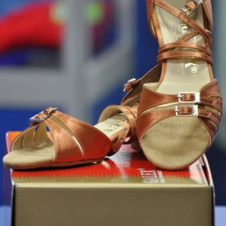 Туфлі для танців дитячі блоки каблук Galex Татьяна (кедр)