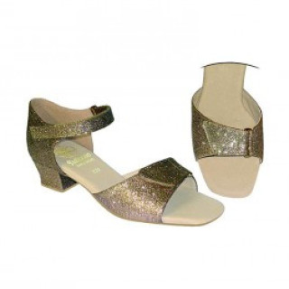 Туфлі танцювальні для дівчинки блок підборів колір золото