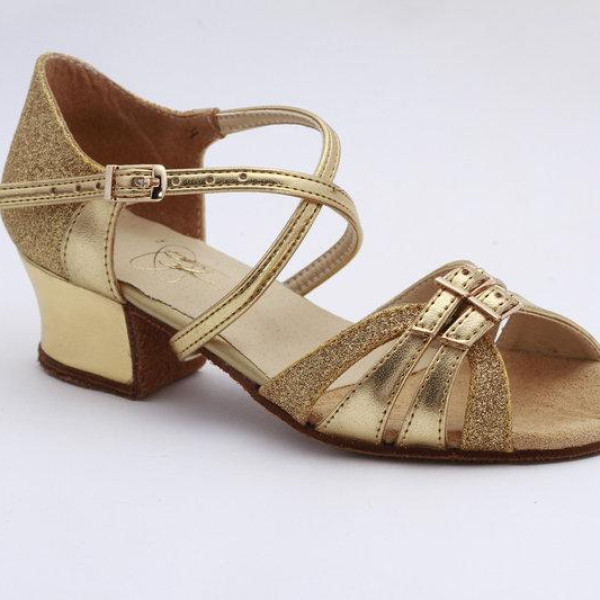 Туфлі для дівчинки танцювальні з регулятором повноти із сатину, шкіри Туфлі для дівчинки танцювальні з регулятором повноти із сатину, шкіри