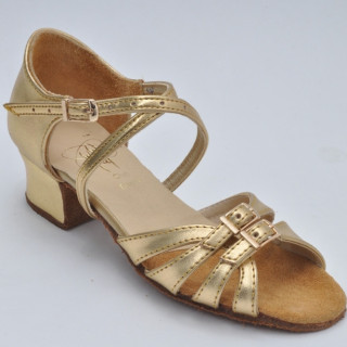 Туфлі для дівчинки танцювальні з регулятором повноти із сатину, шкіри